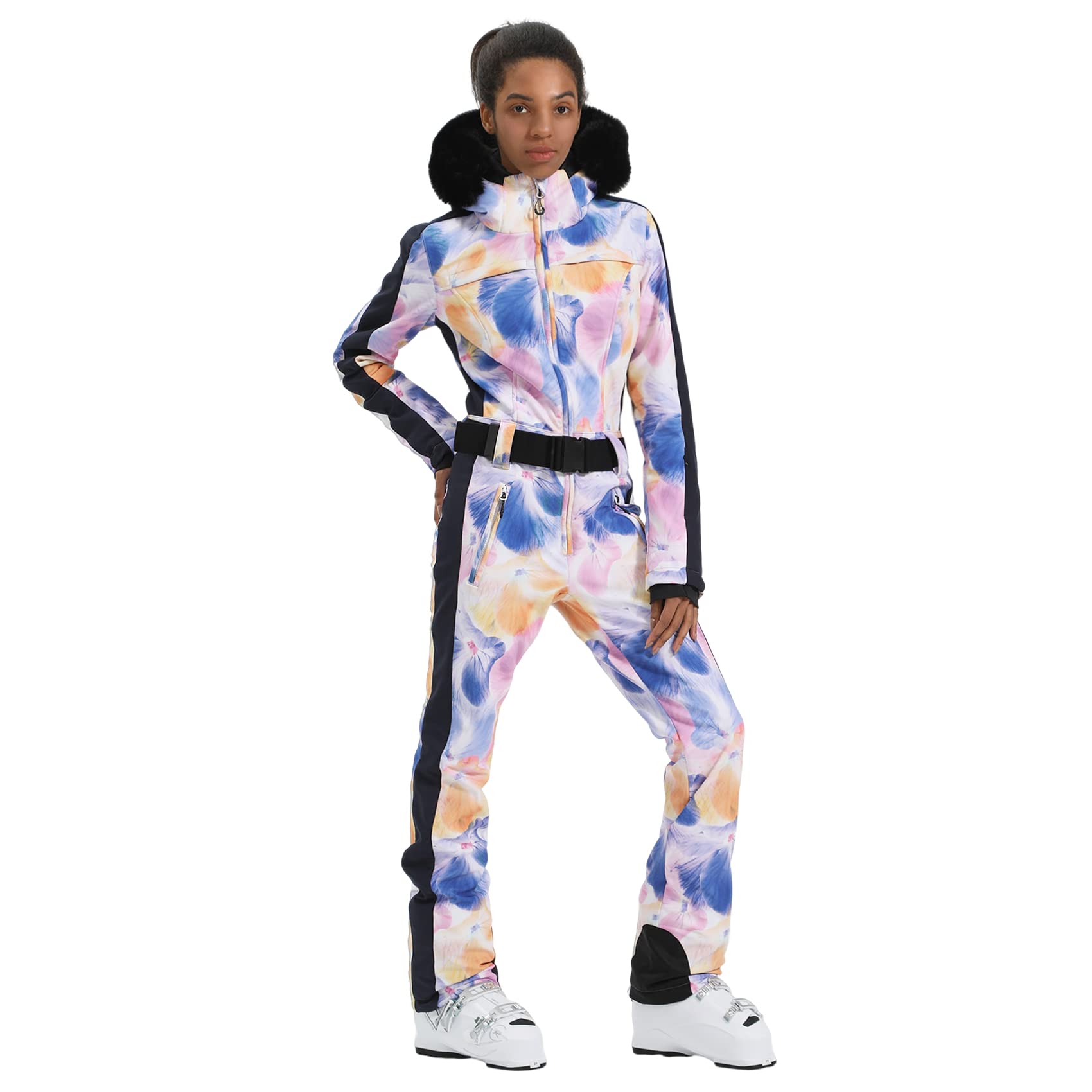 IMPHUT Women's One Piece Ski Suits Slim Waterproof Jumpsuits Windproof Snowsuit Insulated Ski Jumpsuit Skiing Sports