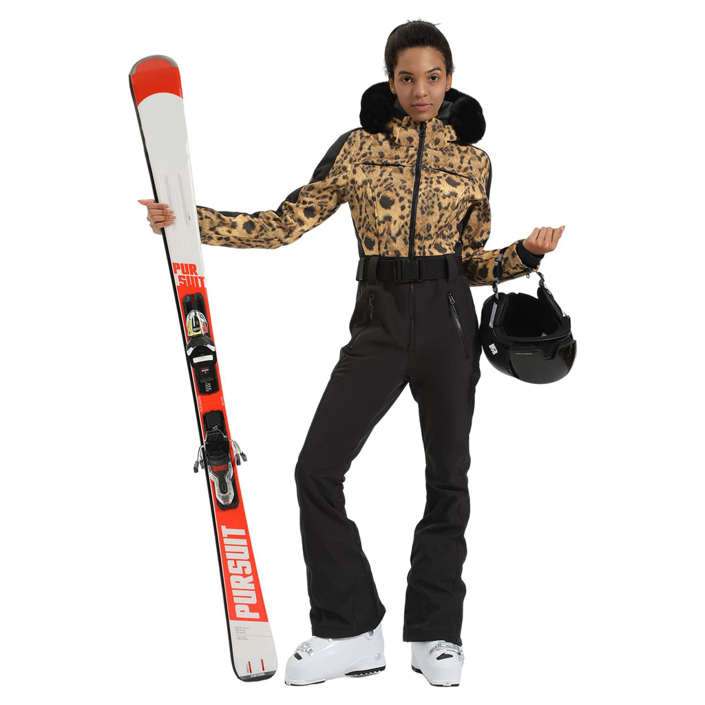 IMPHUT Women's One Piece Ski Suits Slim Waterproof Jumpsuits Windproof Snowsuit Insulated Ski Jumpsuit Skiing Sports