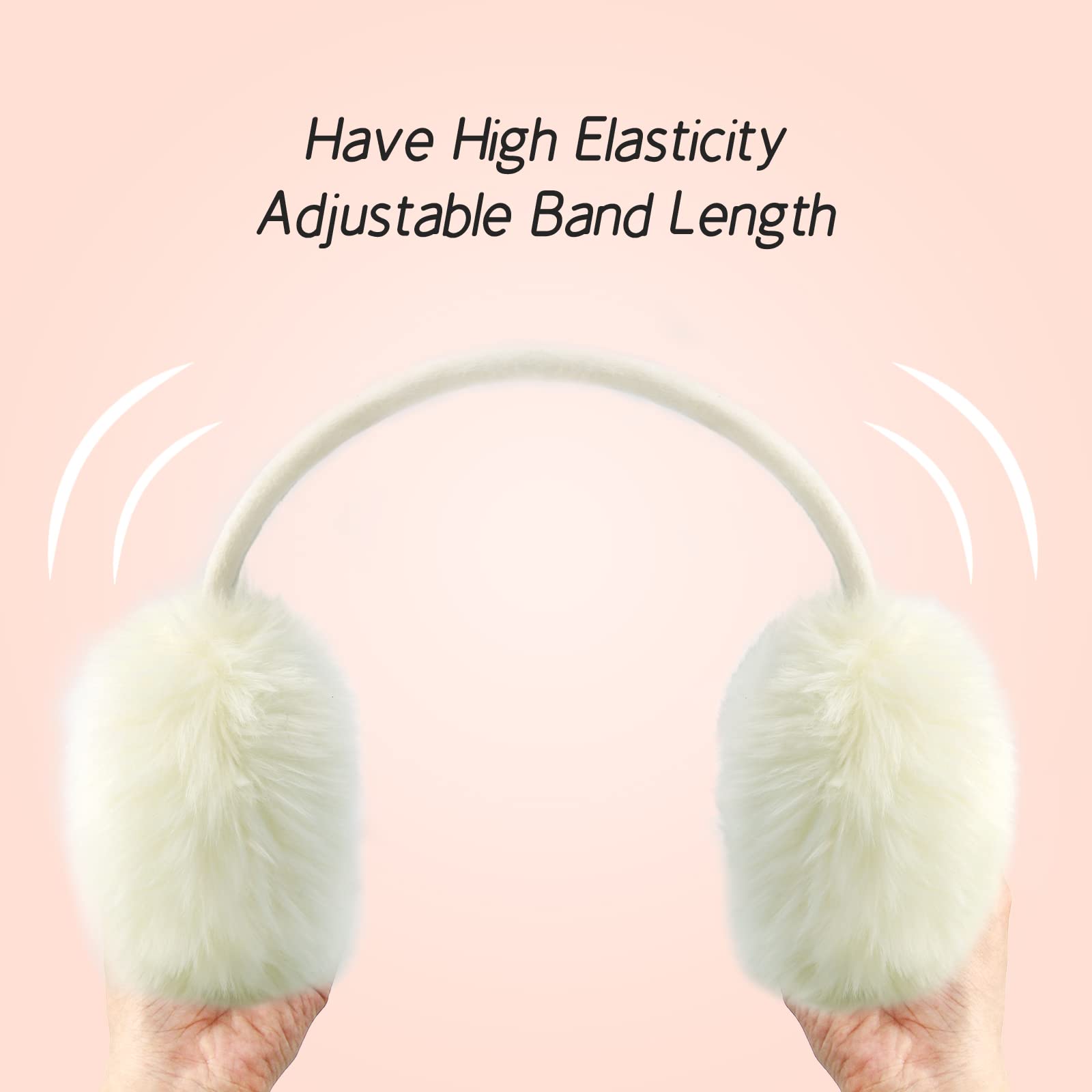 POXIMI Women Winter Earmuffs Girl Ski Adjustable Ear Covers for Cute Bow Ear Warmer Outdoor Earmuff Fleece Lining