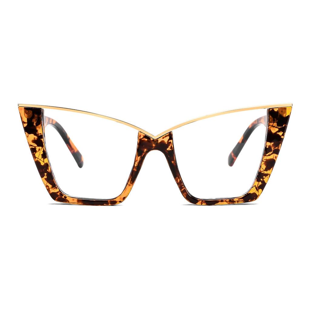 FEISEDY Fashion Cat Eye Blue Light Blocking Glasses for Women Fake Retro Eyeglasses Oversized Stylish Eyewear Frame B0240