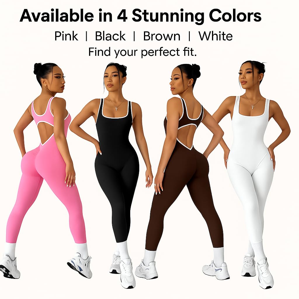 Yoga 1 Piece Bodysuit with a Stylish Open-Back Design, Perfect for Shaping And Lifting Sports Workout Set Jumpsuit