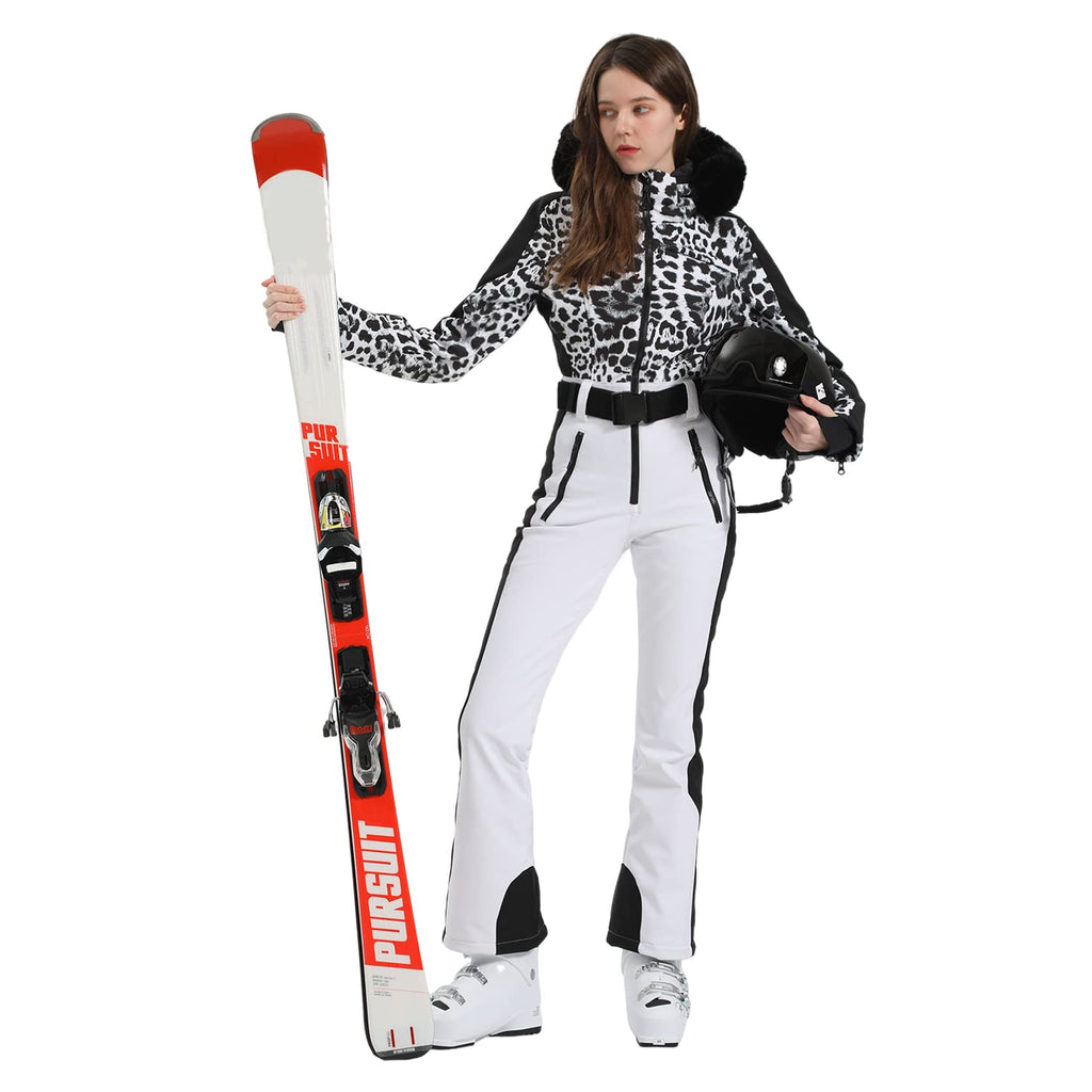IMPHUT Women's One Piece Ski Suits Slim Waterproof Jumpsuits Windproof Snowsuit Insulated Ski Jumpsuit Skiing Sports