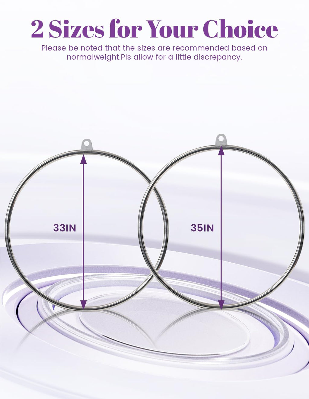 Aerial Lyra Hoop Kit (85cm/90cm), 32mm Thick, Maximum Load 460 LBS, Yoga Equipment Set with Hardware Kit for Yoga Dance, Aerial Fitness