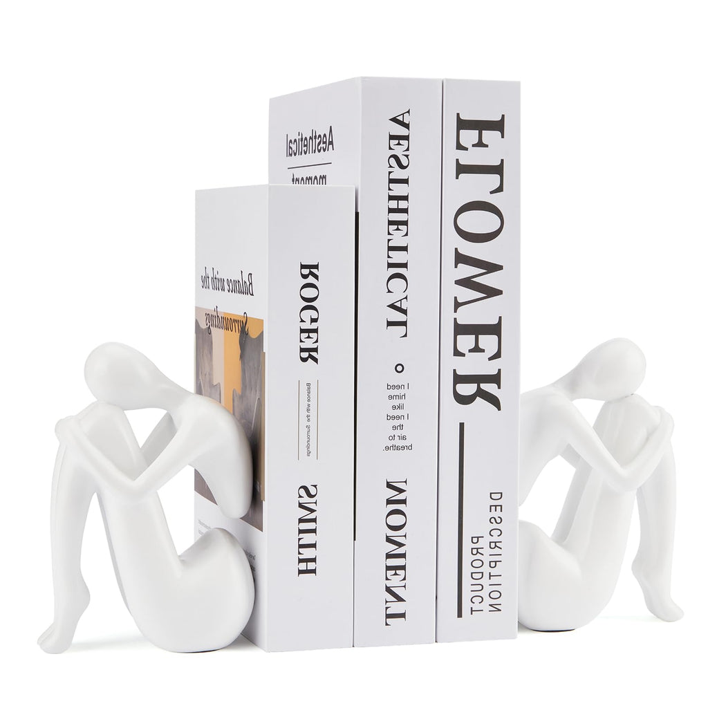 Black Decor Women Statue, Thinker Girl Sculptures, Modern Abstract Art Accents, Black Resin Collectible Figurines for Living Room Bedroom Bookshelf Coffe Table, Resin, 1Piece