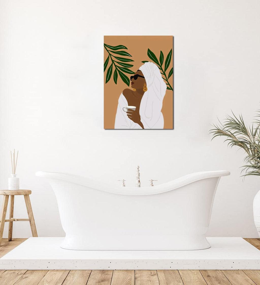 African American Boho Wall Art, Black Women Art Framed, Book Lover Art, Black Girl Canvas Print, African American Canvas Art Wall Decor, Woman Reading Book Art, African American Girl Boho Posters