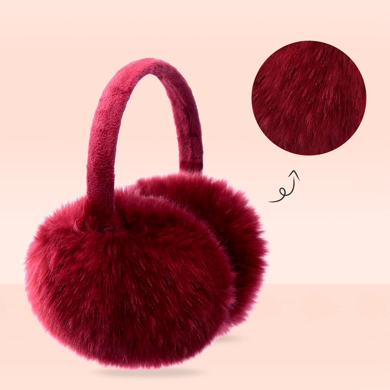 POXIMI Women Winter Earmuffs Girl Ski Adjustable Ear Covers for Cute Bow Ear Warmer Outdoor Earmuff Fleece Lining