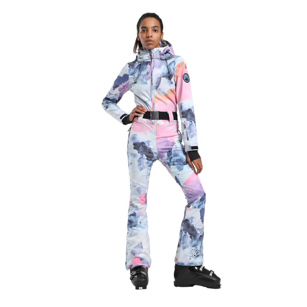 GSOU SNOW Ski Suit Women Snowsuit Slim One Piece Jumpsuit Snow Jackets Waterproof Winter Windproof Outdoor Sports Warm