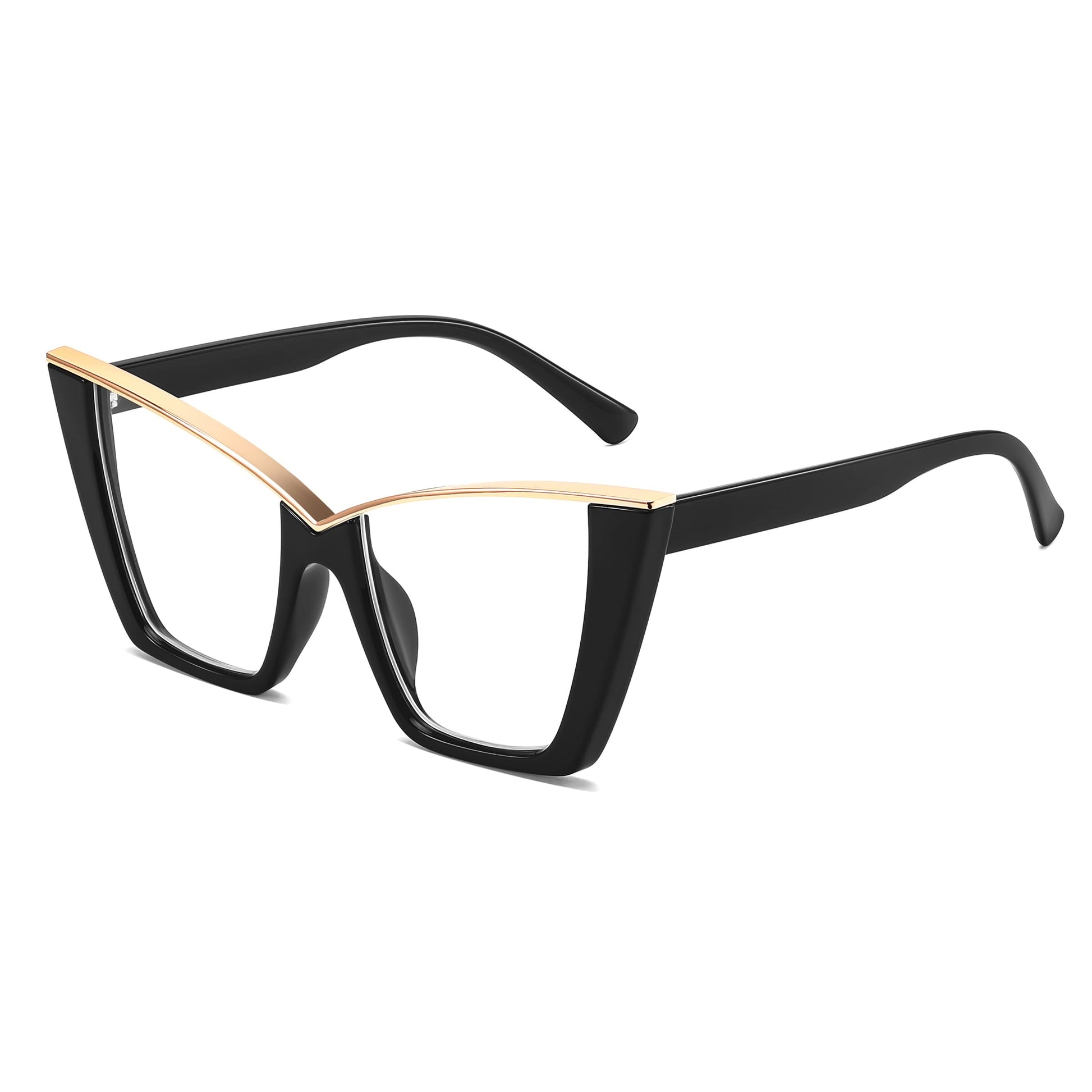 FEISEDY Fashion Cat Eye Blue Light Blocking Glasses for Women Fake Retro Eyeglasses Oversized Stylish Eyewear Frame B0240