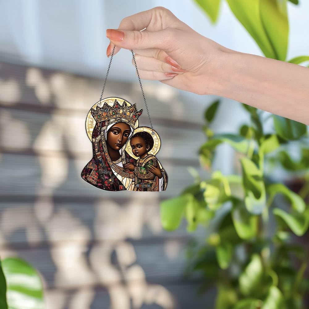 Black Art African American Ornaments Decor for Window Hanging - African American Gifts for Women Men - African American Home Kitchen Room Christmas Decorations - 2D Flat Acrylic Ornament