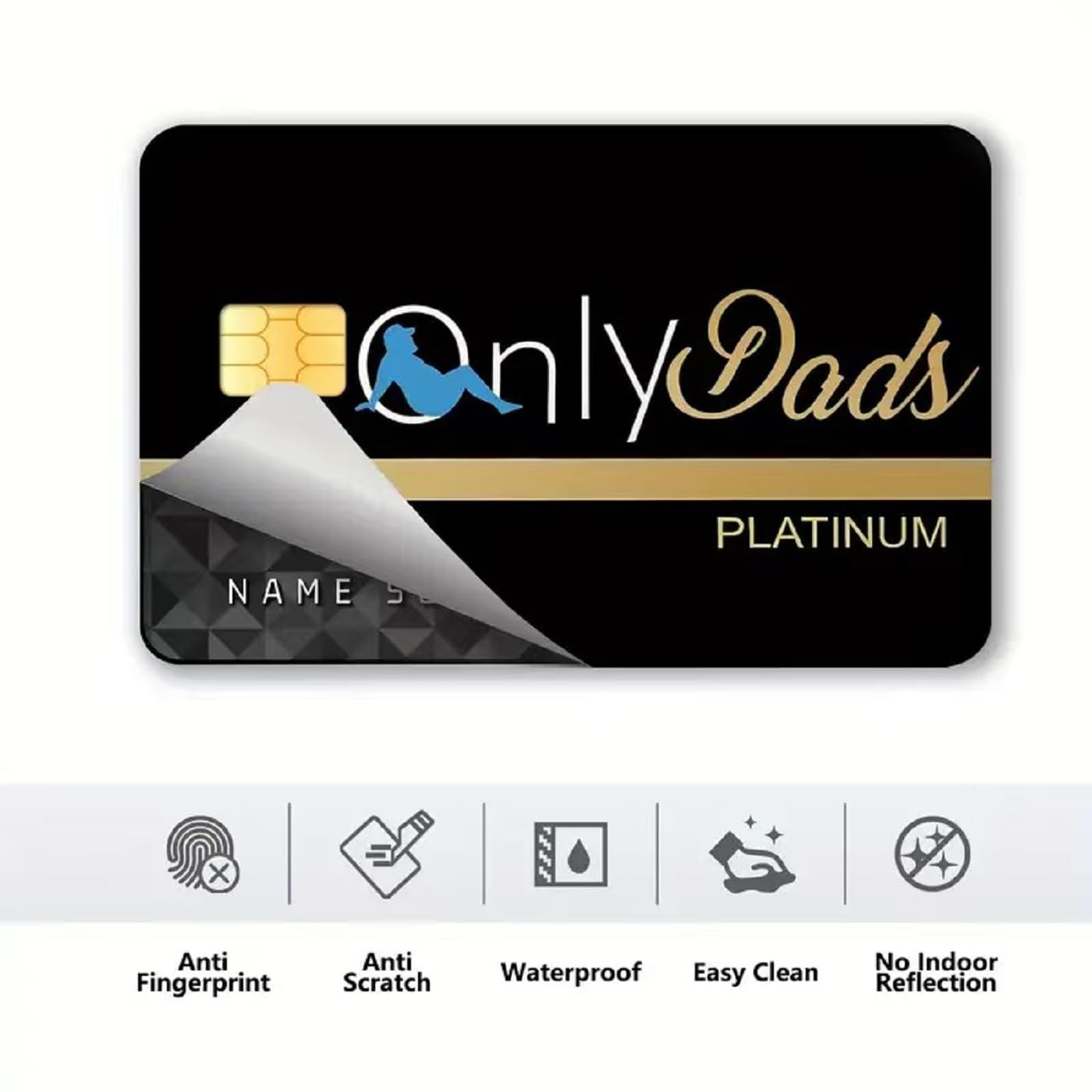 4PCS Debit Card Skin Sticker, Only Dads Debit Card Sticker,Funny Debit Card Skin Sticker Cover for Debit Credit Cards,Cute Waterproof Skins Cover for Bank, EBT, Key, Transportation, ID(Only Dad)