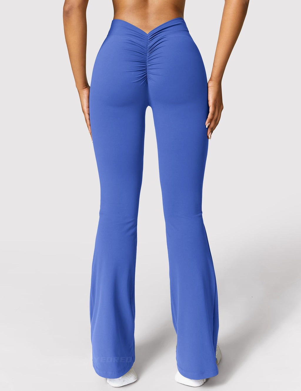 YEOREO Scrunch Flare Leggings Daze V Back Butt Lifting Wide Leg High Waist 31.5" Gym Workout Yoga Pants