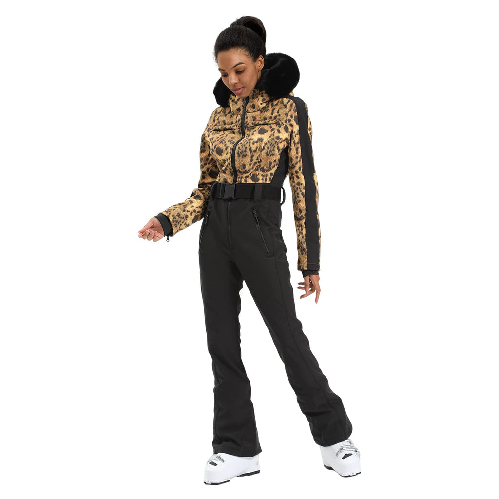 IMPHUT Women's One Piece Ski Suits Slim Waterproof Jumpsuits Windproof Snowsuit Insulated Ski Jumpsuit Skiing Sports