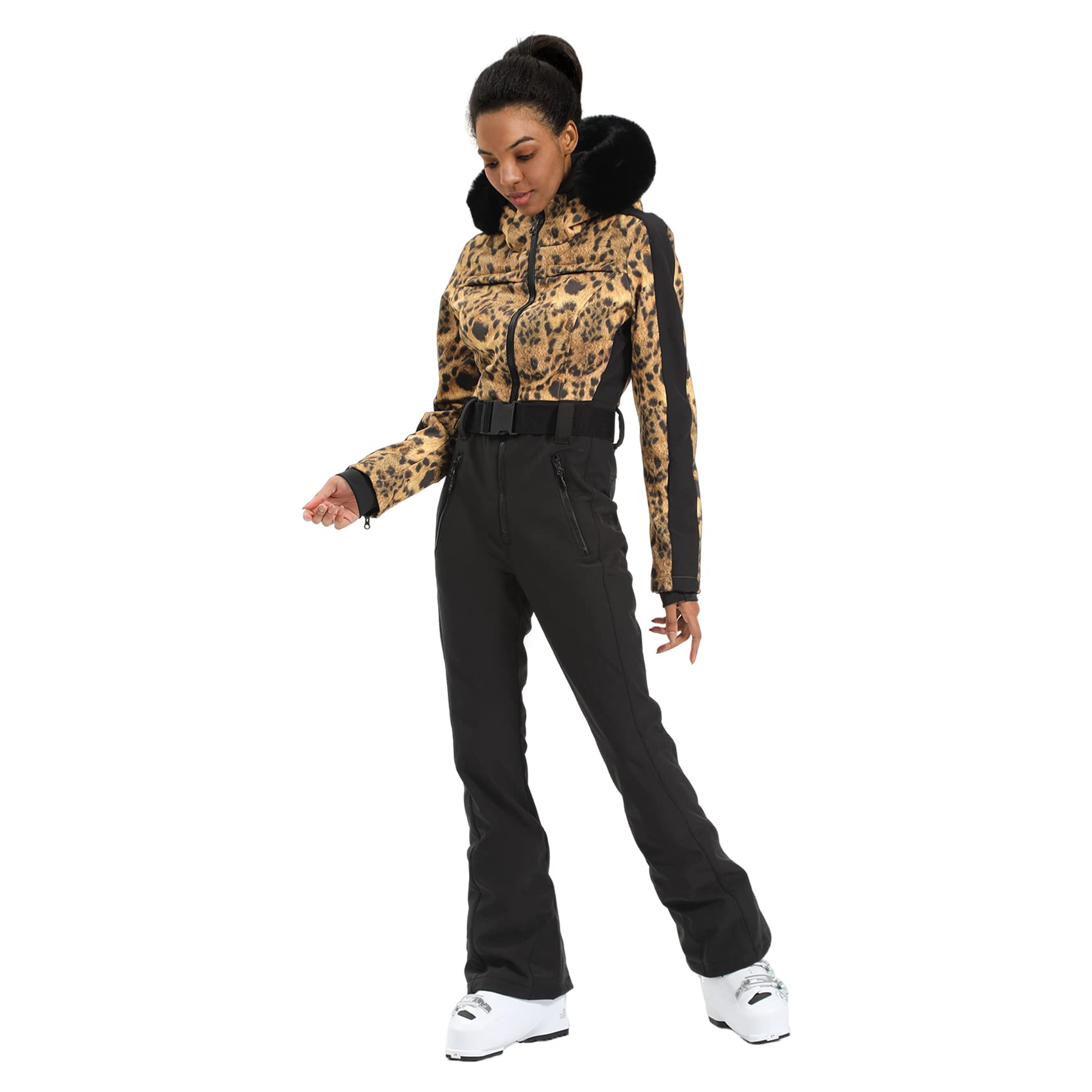 IMPHUT Women's One Piece Ski Suits Slim Waterproof Jumpsuits Windproof Snowsuit Insulated Ski Jumpsuit Skiing Sports