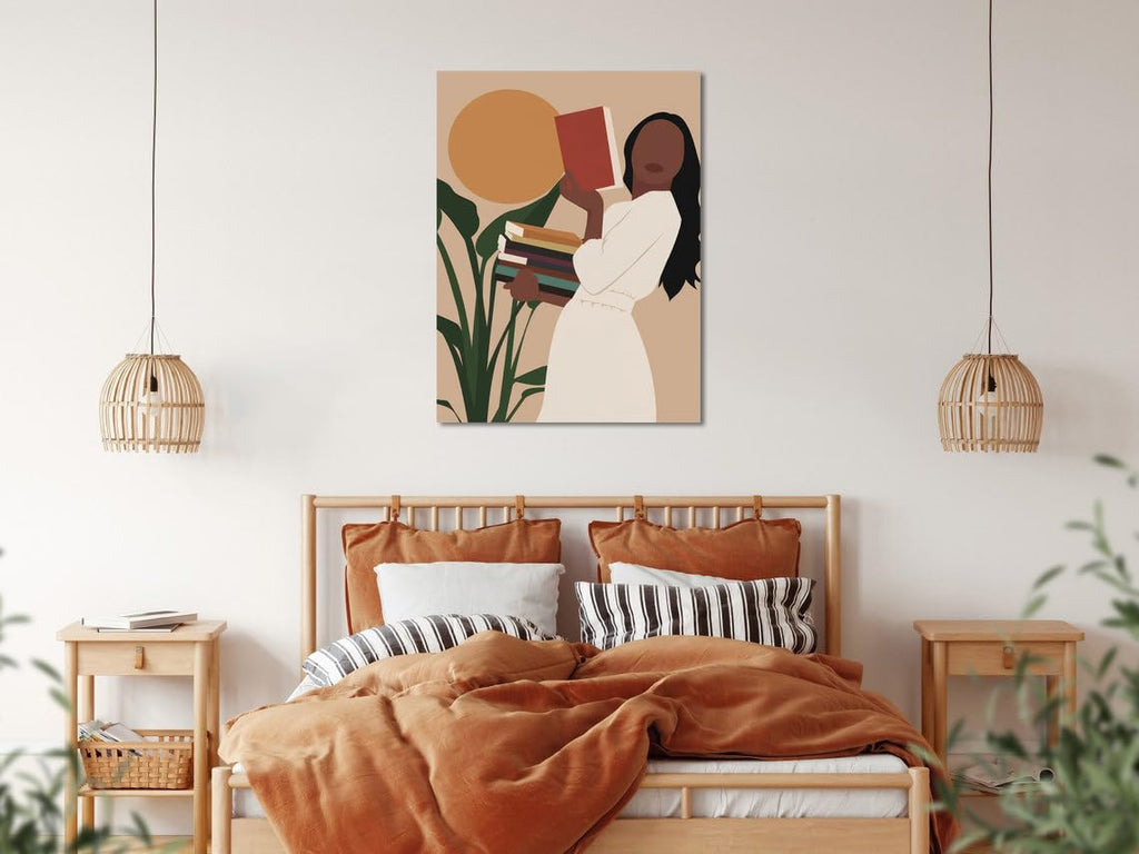 African American Boho Wall Art, Black Women Art Framed, Book Lover Art, Black Girl Canvas Print, African American Canvas Art Wall Decor, Woman Reading Book Art, African American Girl Boho Posters