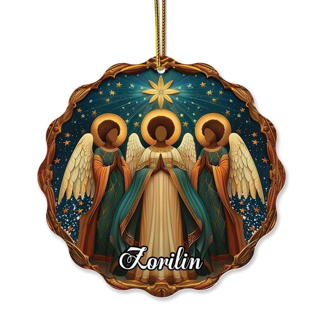 2D Acrylic Christmas Elf Shaped Ornament with Gift Box, Personalized Name Holiday Keepsake, Cute Ornament for Kids Room, Custom Name African-Inspired Decoration, Gifts for Boys