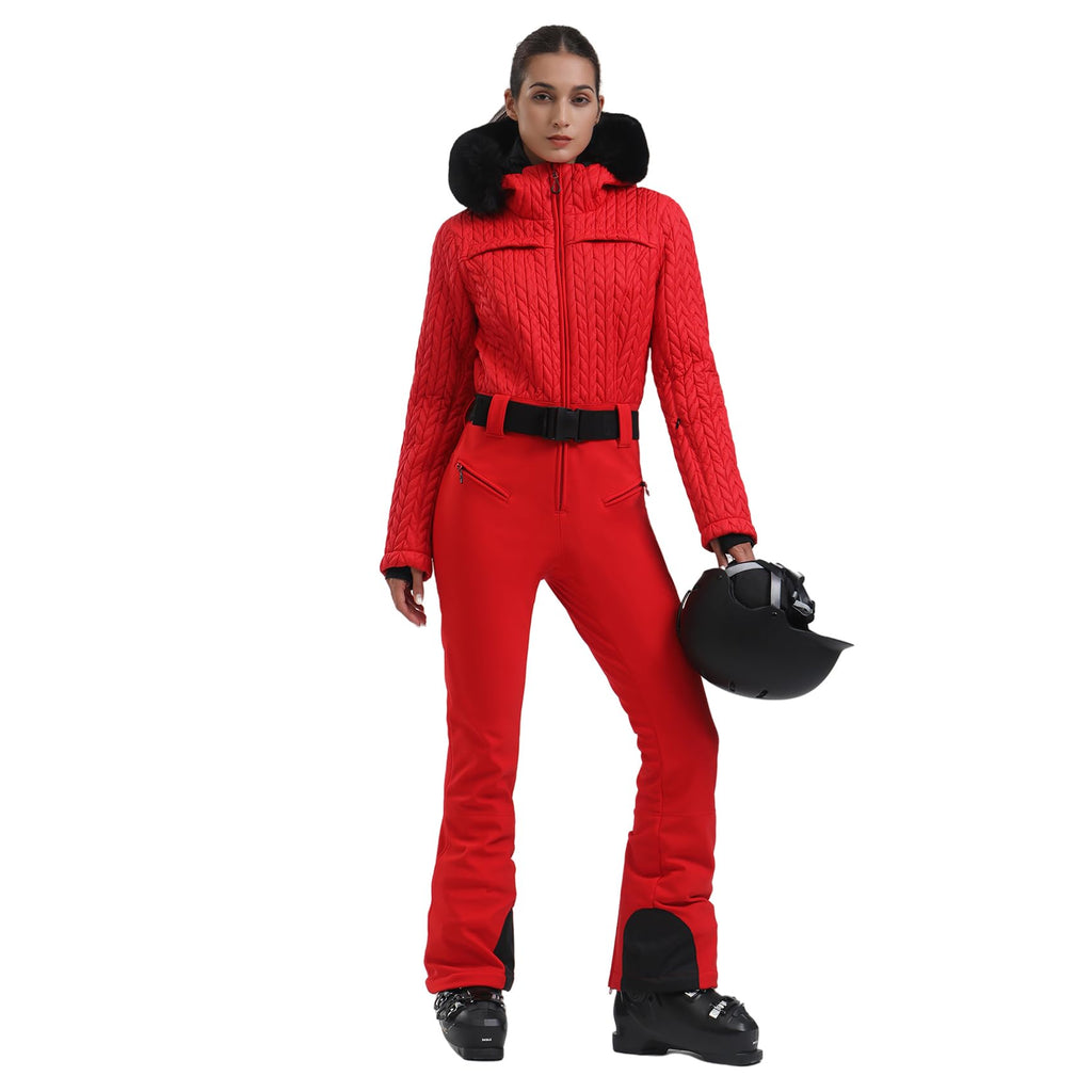 GSOU SNOW Ski Suit Women Snowsuit Slim One Piece Jumpsuit Snow Jackets Waterproof Winter Windproof Outdoor Sports Warm