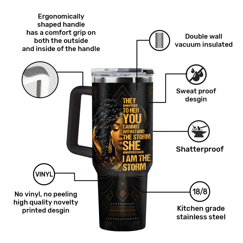 Sistabag - Coffee Tumbler For Black Women - Birthday, Mother's Day, Christmas Gifts For Women, Pride Tumbler For Woman (She Who Kneels Before God, 20 Oz)