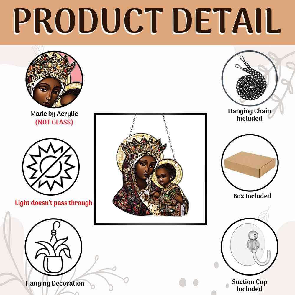 Black Art African American Ornaments Decor for Window Hanging - African American Gifts for Women Men - African American Home Kitchen Room Christmas Decorations - 2D Flat Acrylic Ornament