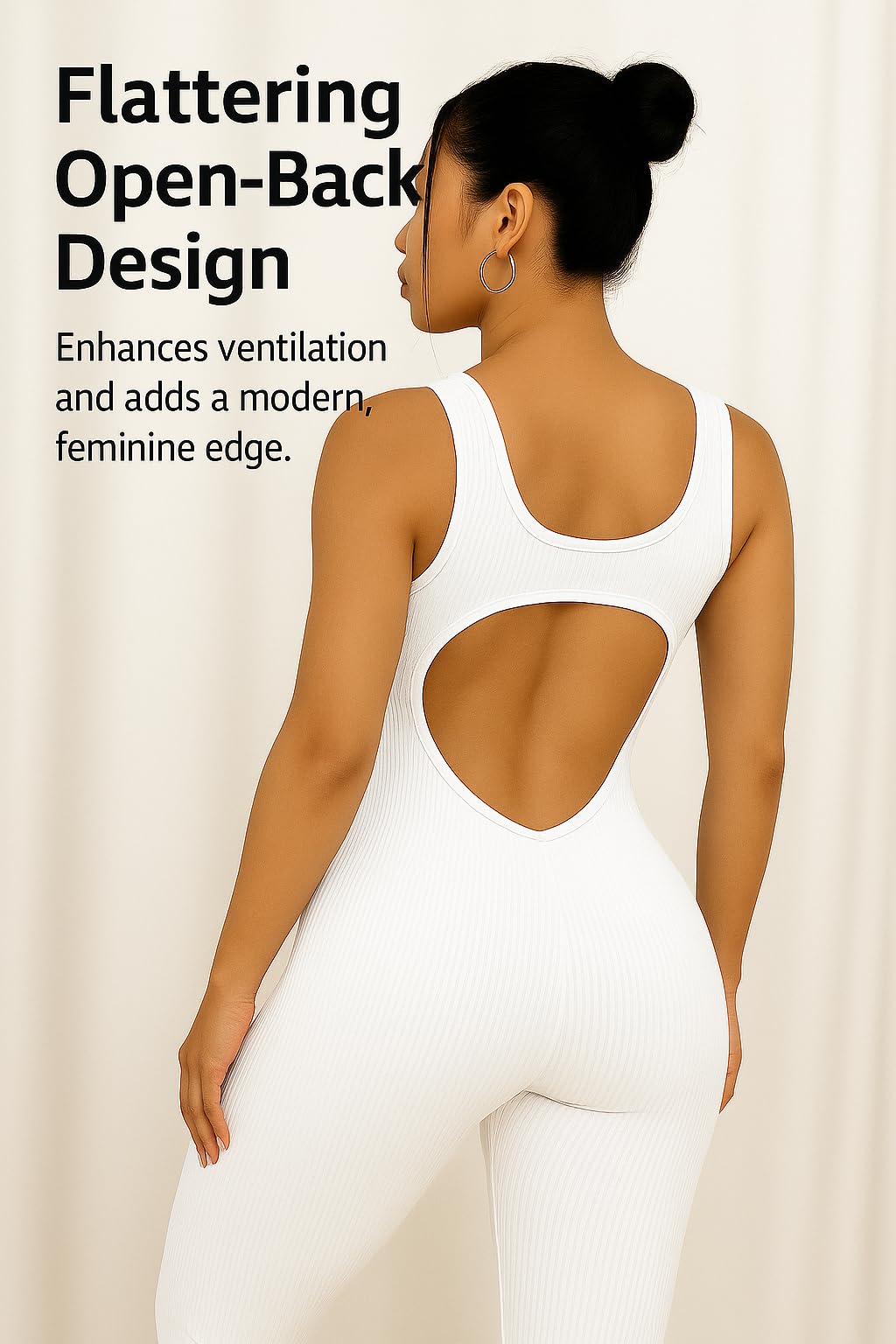 Yoga 1 Piece Bodysuit with a Stylish Open-Back Design, Perfect for Shaping And Lifting Sports Workout Set Jumpsuit