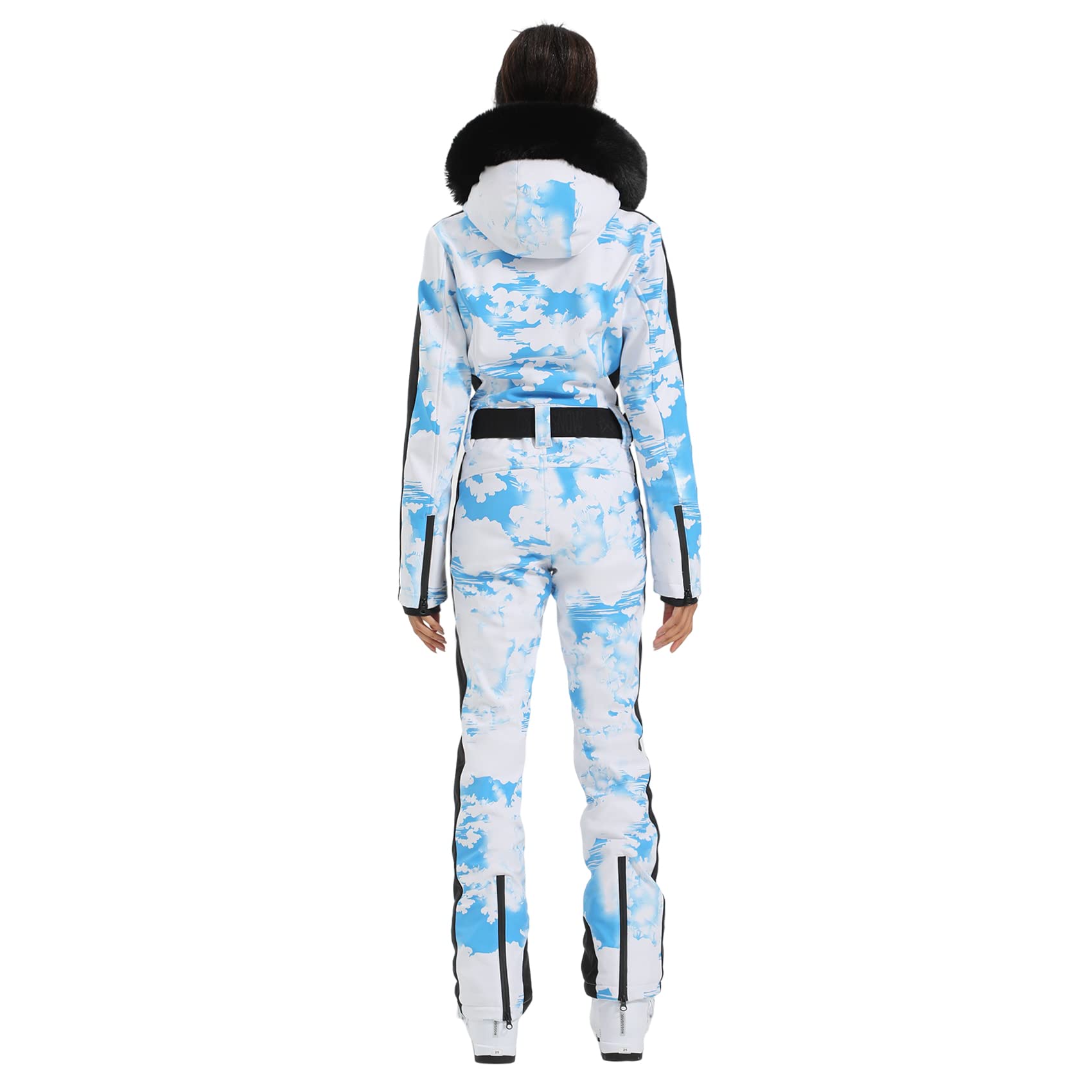 IMPHUT Women's One Piece Ski Suits Slim Waterproof Jumpsuits Windproof Snowsuit Insulated Ski Jumpsuit Skiing Sports