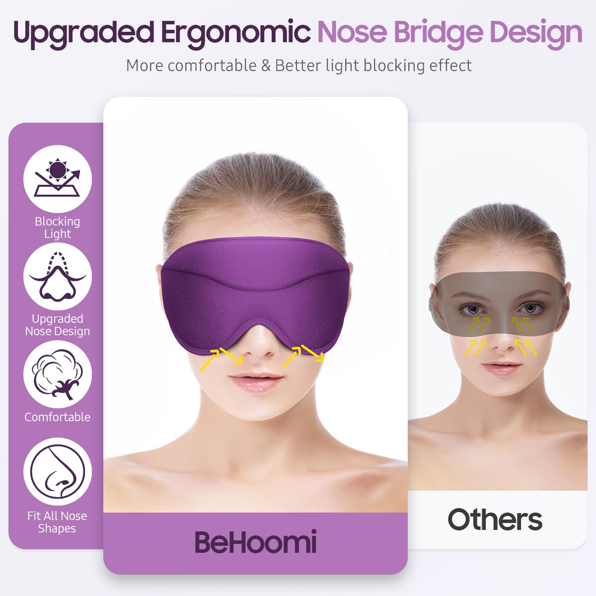 Sleep Mask, Premium Eye Mask for Sleeping, Total Blackout, Super Soft Comfort, Adjustable Fit, Upgraded 3D Ergonomic Designed Sleeping Mask for Home, Office, Travel, Meditation, Yoga, Pink