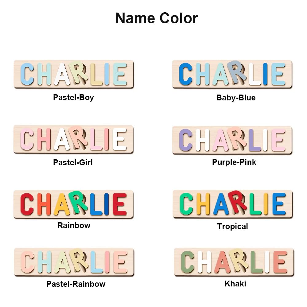 Personalized Name Puzzle for Kids, Personalized Baby Gifts Custom Name Puzzles for Toddlers 1-3 Animal Puzzle, Customized 1st Birthday for Girls & Boys Wooden Puzzle Montessor Toys for Kids