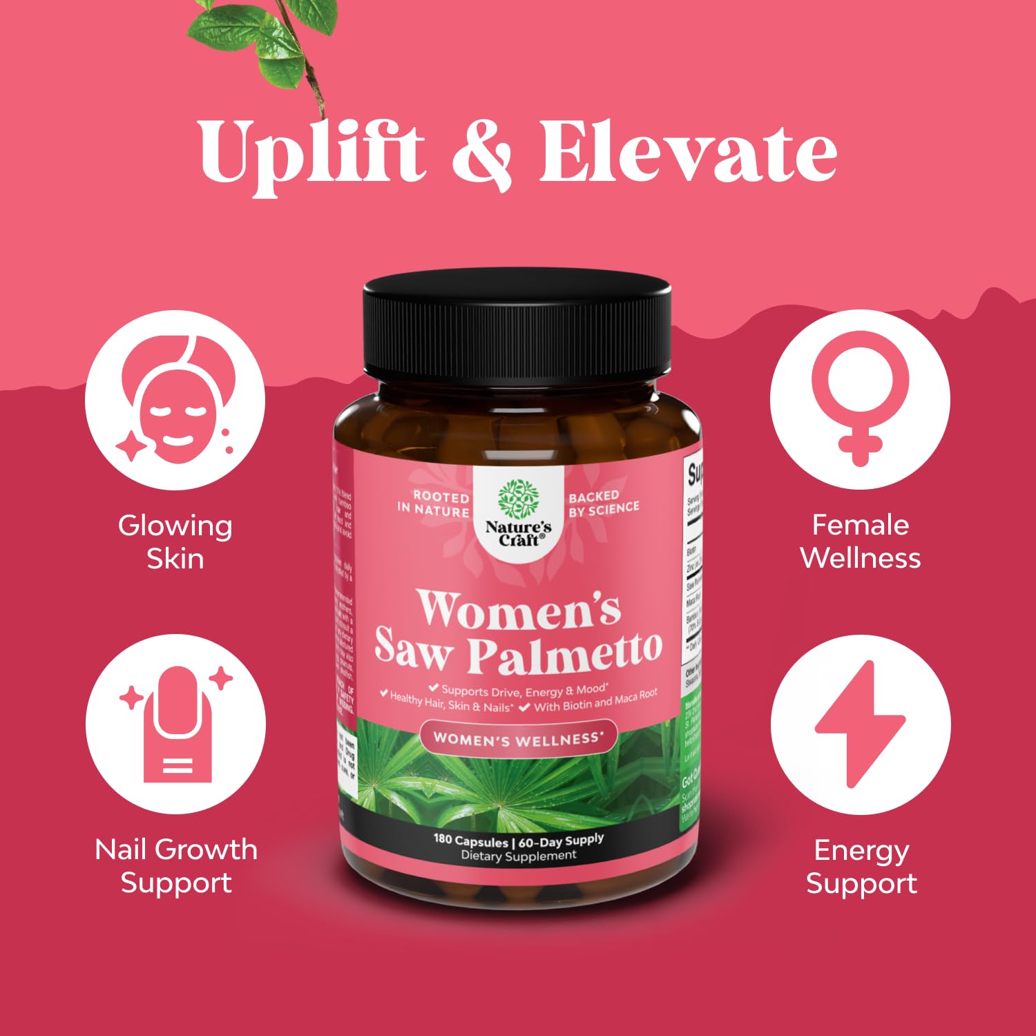 Extra Strength Saw Palmetto for Women 500mg - DHT Blocker for Women 30-Day Supply - Hair Vitamins for Hair Loss Supplement - Pure Saw Palmetto Extract Capsules with Maca Root & Biotin - 90 Capsules