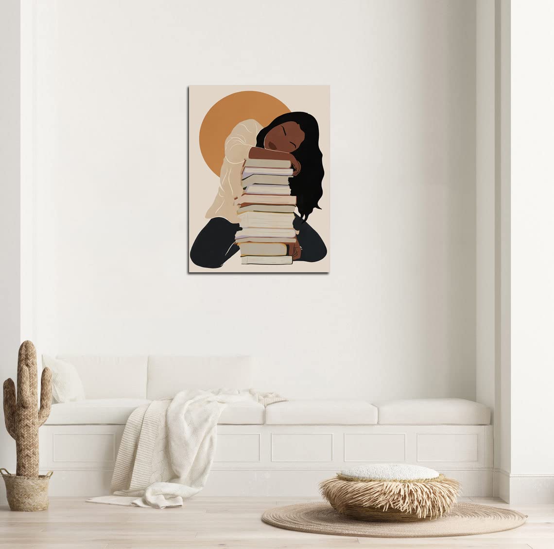 African American Boho Wall Art, Black Women Art Framed, Book Lover Art, Black Girl Canvas Print, African American Canvas Art Wall Decor, Woman Reading Book Art, African American Girl Boho Posters