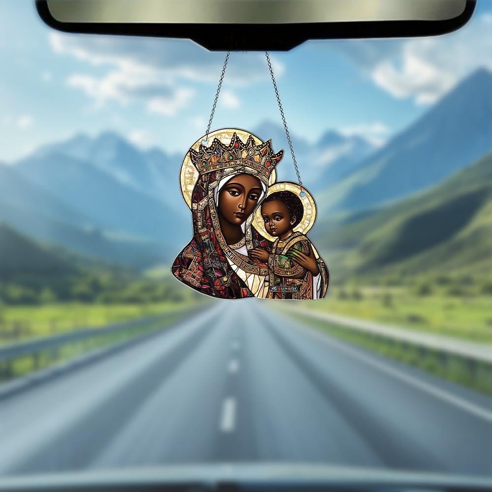 Black Art African American Ornaments Decor for Window Hanging - African American Gifts for Women Men - African American Home Kitchen Room Christmas Decorations - 2D Flat Acrylic Ornament