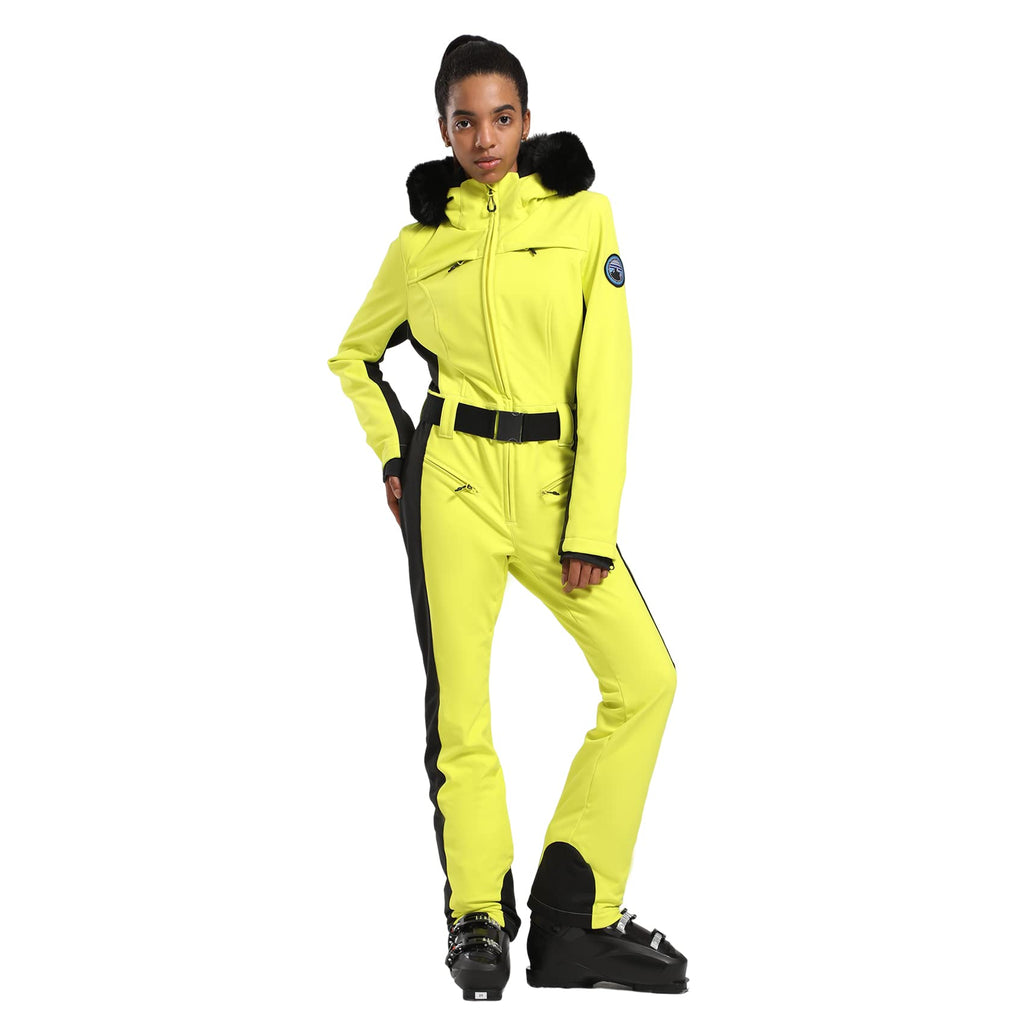 GSOU SNOW Womens Ski Suit One Piece Snowsuit Snowboard Slim Insulated Jumpsuit Jacket Waterproof Windproof for Outdoor Sports