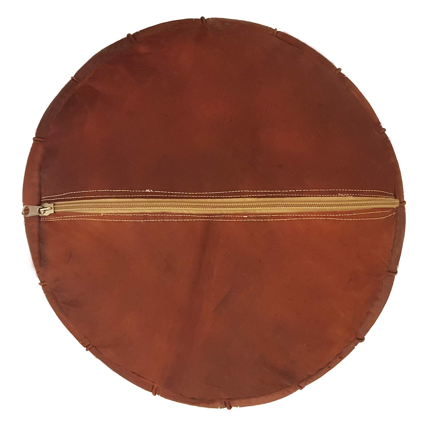 Fezcrafts Genuine Leather Moroccan Ottoman unstuffed Moroccan Pouf Footresf Livin Room Cocktail Seats Goatskin Tribal Bohemian Home Decor (Black)