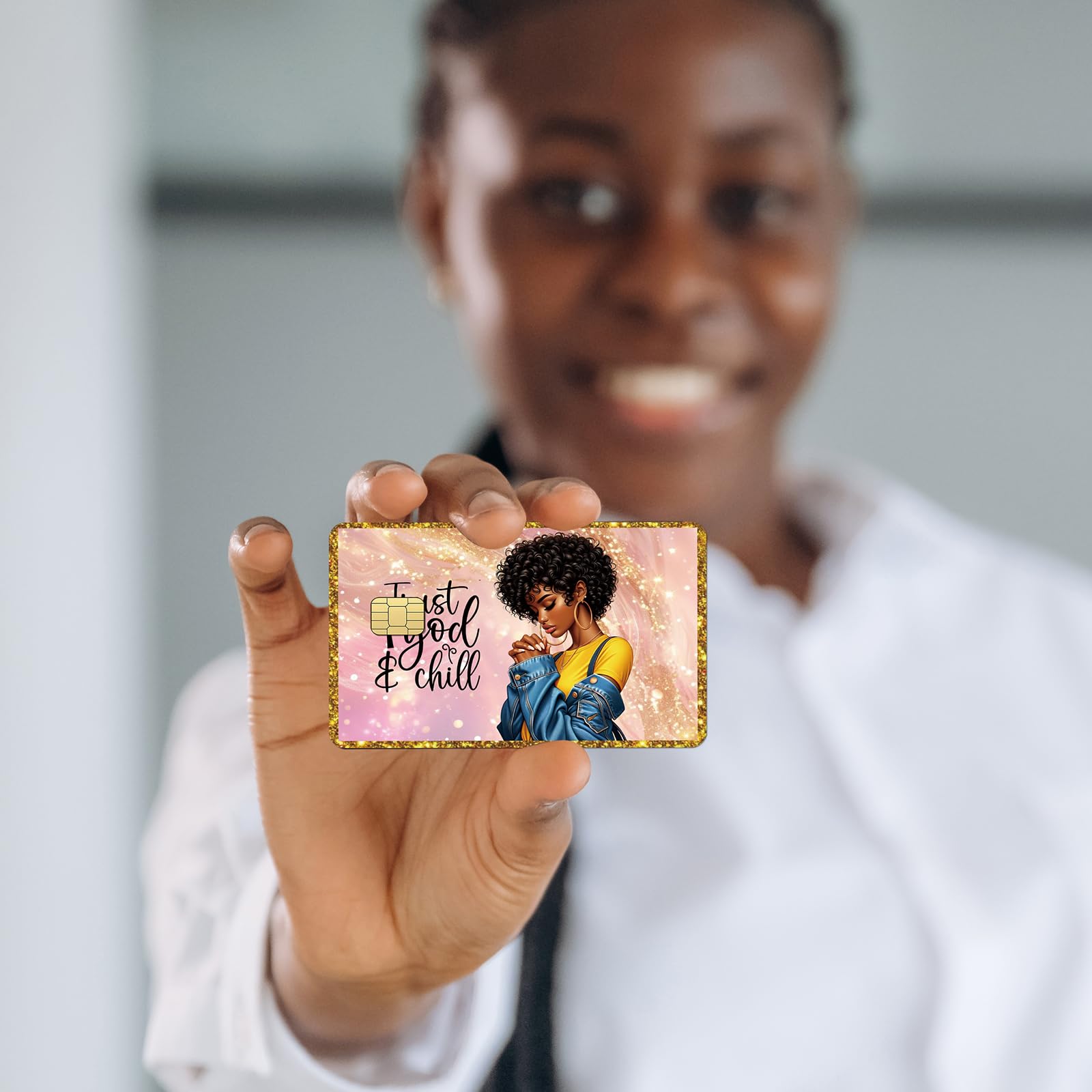Black Girl Credit Card Skin - 4 Pcs Black Girl Pray On Debit Skin Stickers Love Like Jesus Cover Set for Transportation Key Debit Bus Cards Women