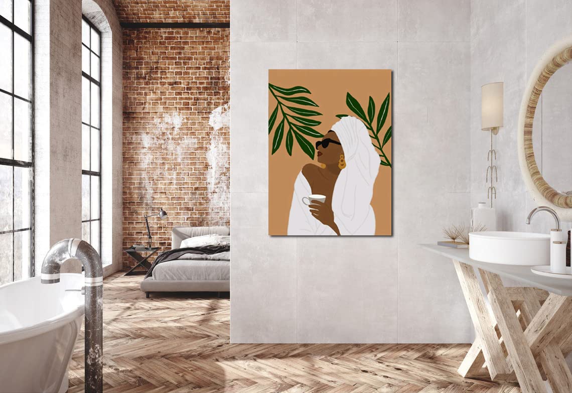 African American Boho Wall Art, Black Women Art Framed, Book Lover Art, Black Girl Canvas Print, African American Canvas Art Wall Decor, Woman Reading Book Art, African American Girl Boho Posters