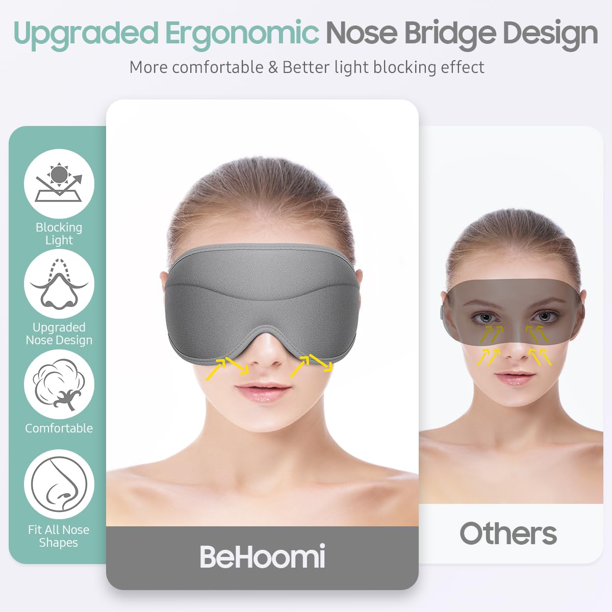 Sleep Mask, Premium Eye Mask for Sleeping, Total Blackout, Super Soft Comfort, Adjustable Fit, Upgraded 3D Ergonomic Designed Sleeping Mask for Home, Office, Travel, Meditation, Yoga, Pink