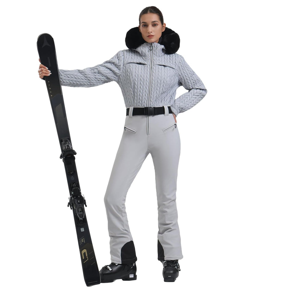 GSOU SNOW Ski Suit Women Snowsuit Slim One Piece Jumpsuit Snow Jackets Waterproof Winter Windproof Outdoor Sports Warm