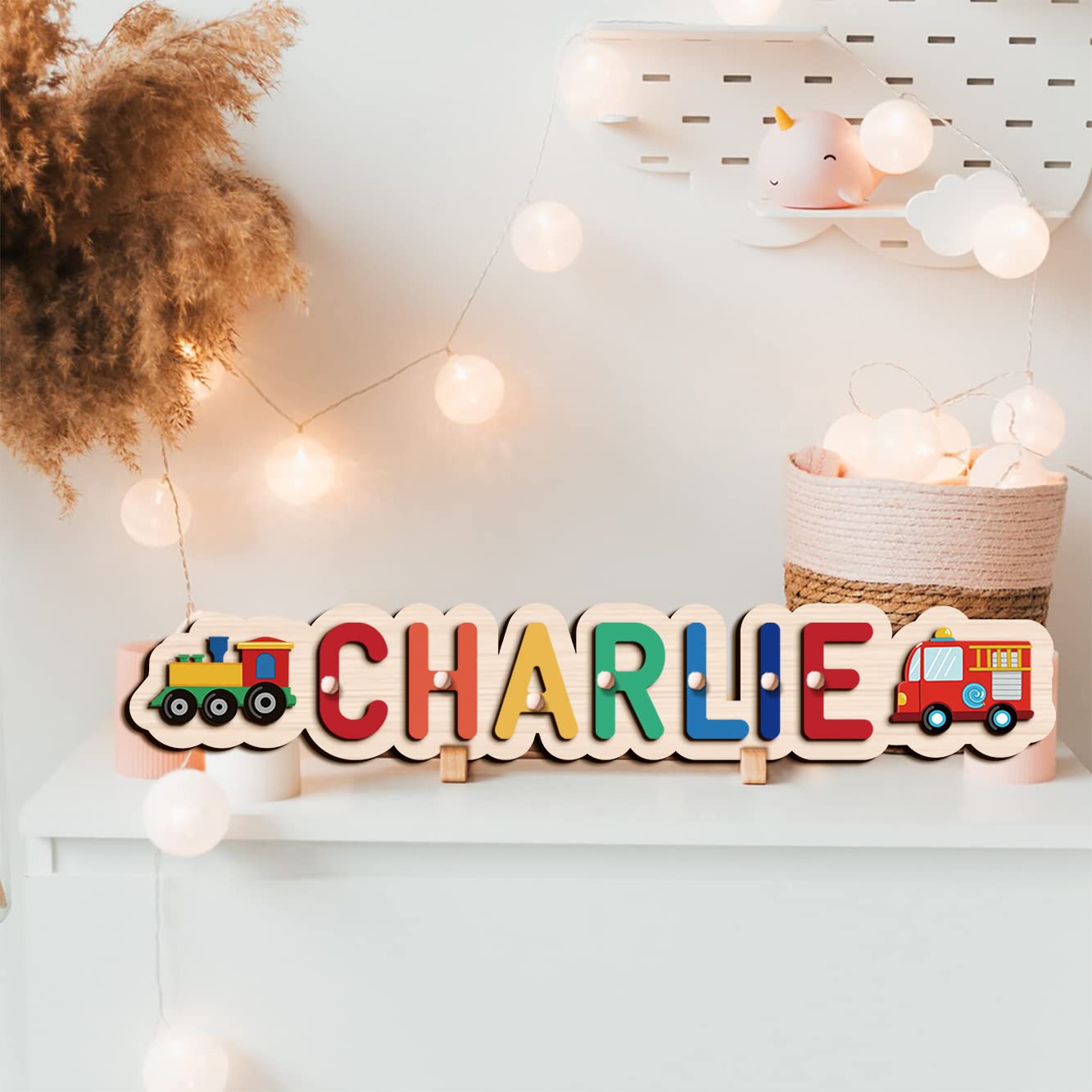 Personalized Name Puzzle for Kids, Personalized Baby Gifts Custom Name Puzzles for Toddlers 1-3 Animal Puzzle, Customized 1st Birthday for Girls & Boys Wooden Puzzle Montessor Toys for Kids