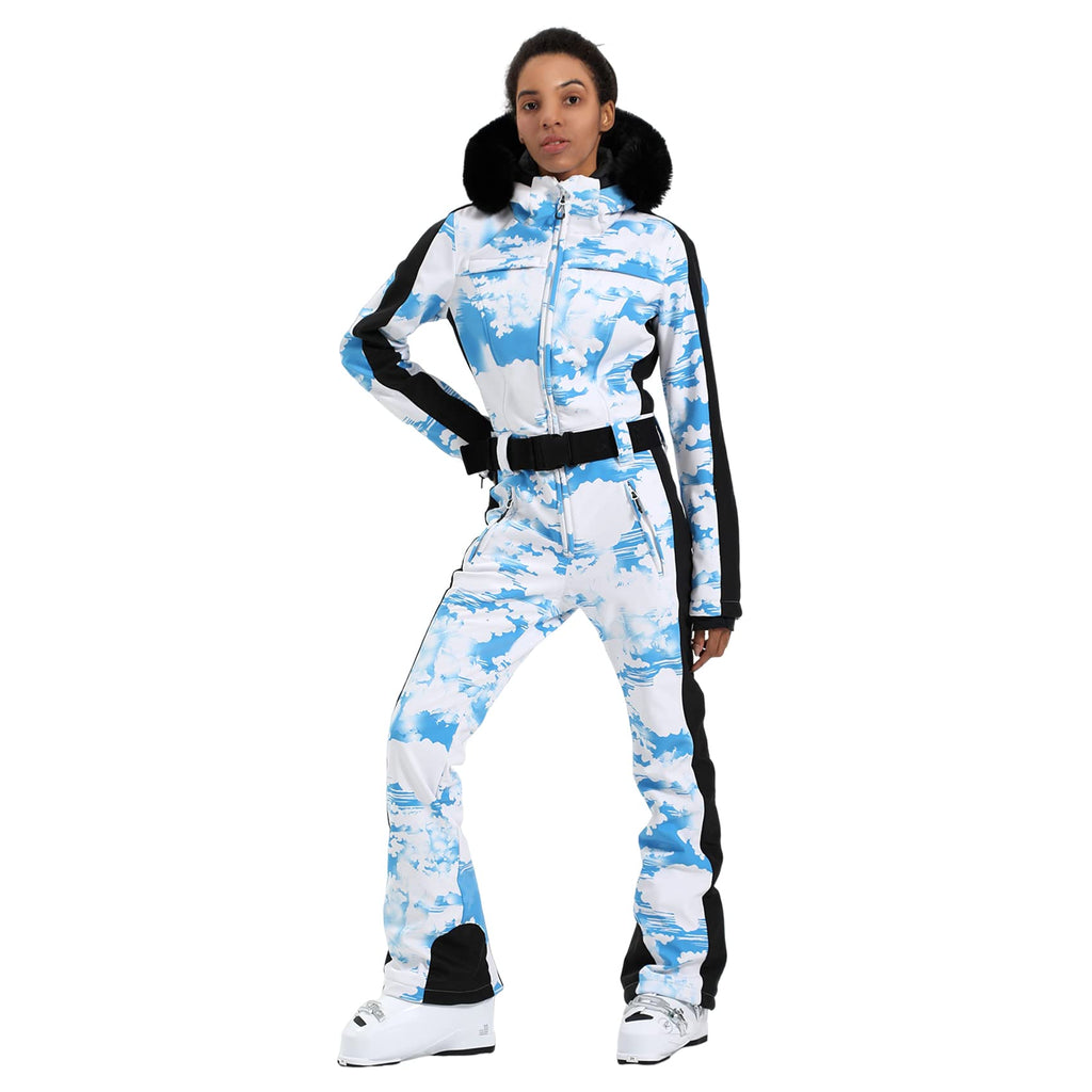 IMPHUT Women's One Piece Ski Suits Slim Waterproof Jumpsuits Windproof Snowsuit Insulated Ski Jumpsuit Skiing Sports