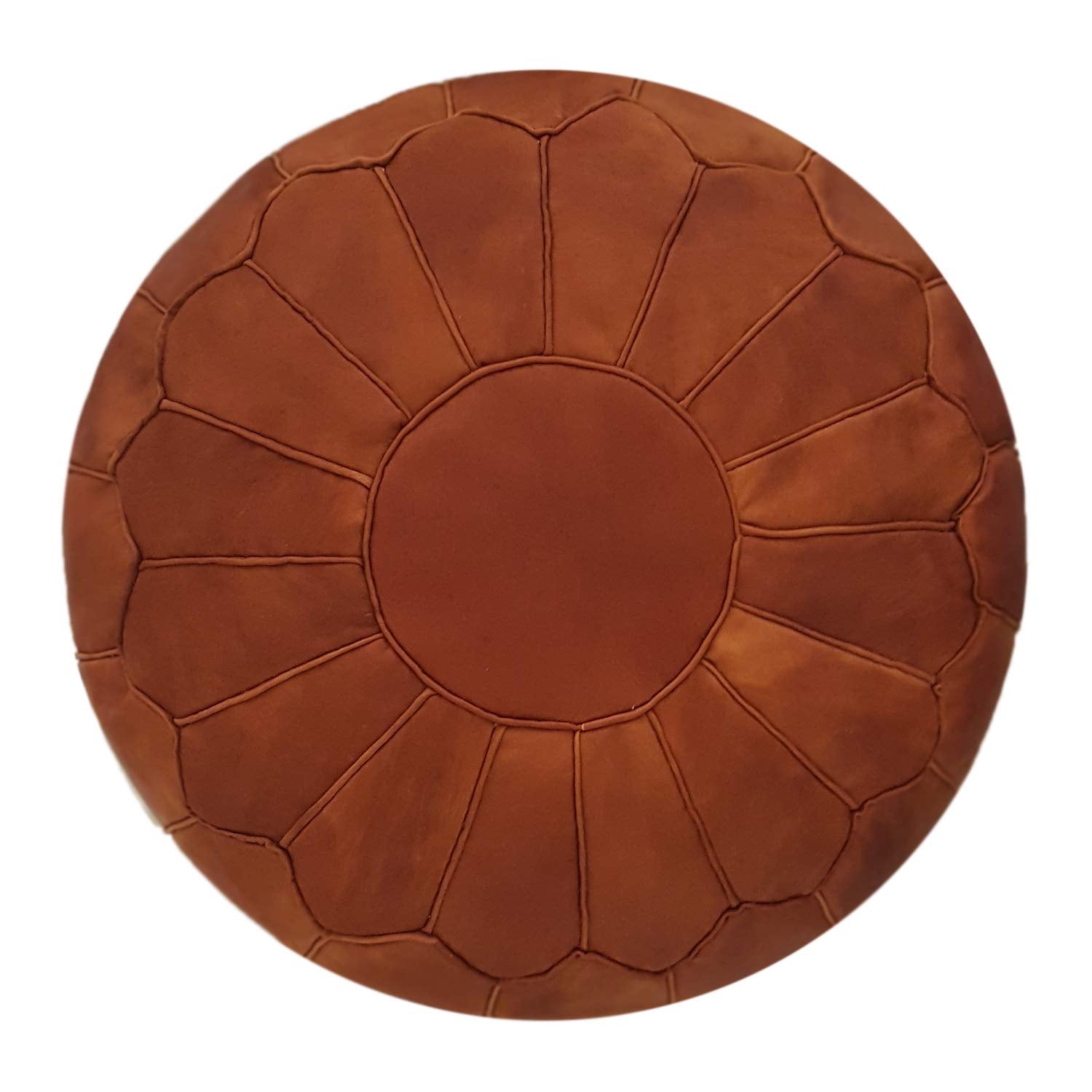 Fezcrafts Genuine Leather Moroccan Ottoman unstuffed Moroccan Pouf Footresf Livin Room Cocktail Seats Goatskin Tribal Bohemian Home Decor (Black)