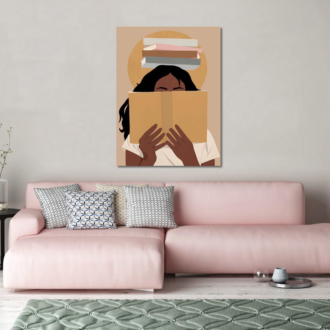 African American Boho Wall Art, Black Women Art Framed, Book Lover Art, Black Girl Canvas Print, African American Canvas Art Wall Decor, Woman Reading Book Art, African American Girl Boho Posters