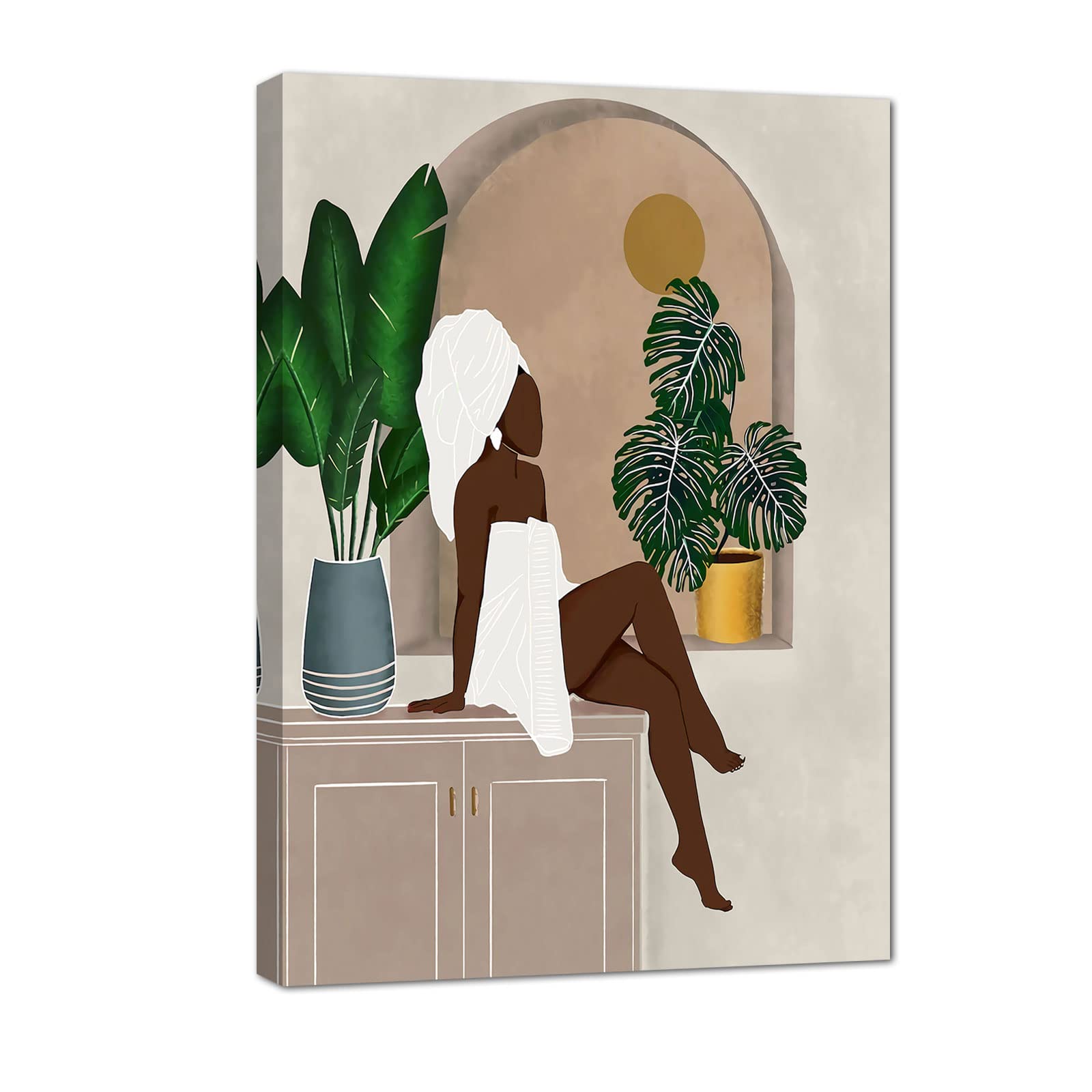 African American Boho Wall Art, Black Women Art Framed, Book Lover Art, Black Girl Canvas Print, African American Canvas Art Wall Decor, Woman Reading Book Art, African American Girl Boho Posters