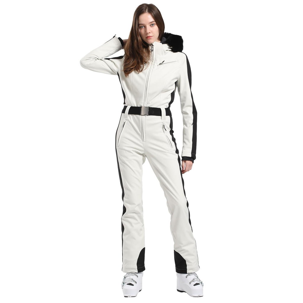 IMPHUT Women's One Piece Ski Suits Slim Waterproof Jumpsuits Windproof Snowsuit Insulated Ski Jumpsuit Skiing Sports
