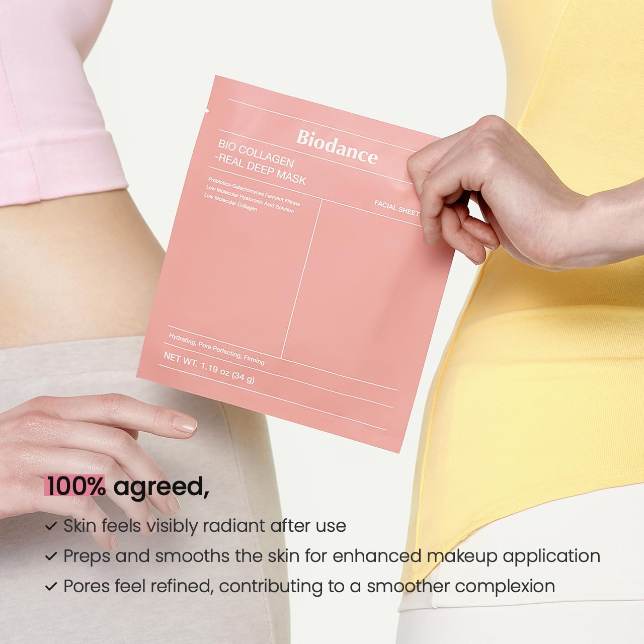 BIODANCE Bio-Collagen Real Deep Mask, Hydrating Overnight Hydrogel Mask, Pore Minimizing, Elasticity Improvement, Korean Skincare | 1.19oz(34g) x 16ea