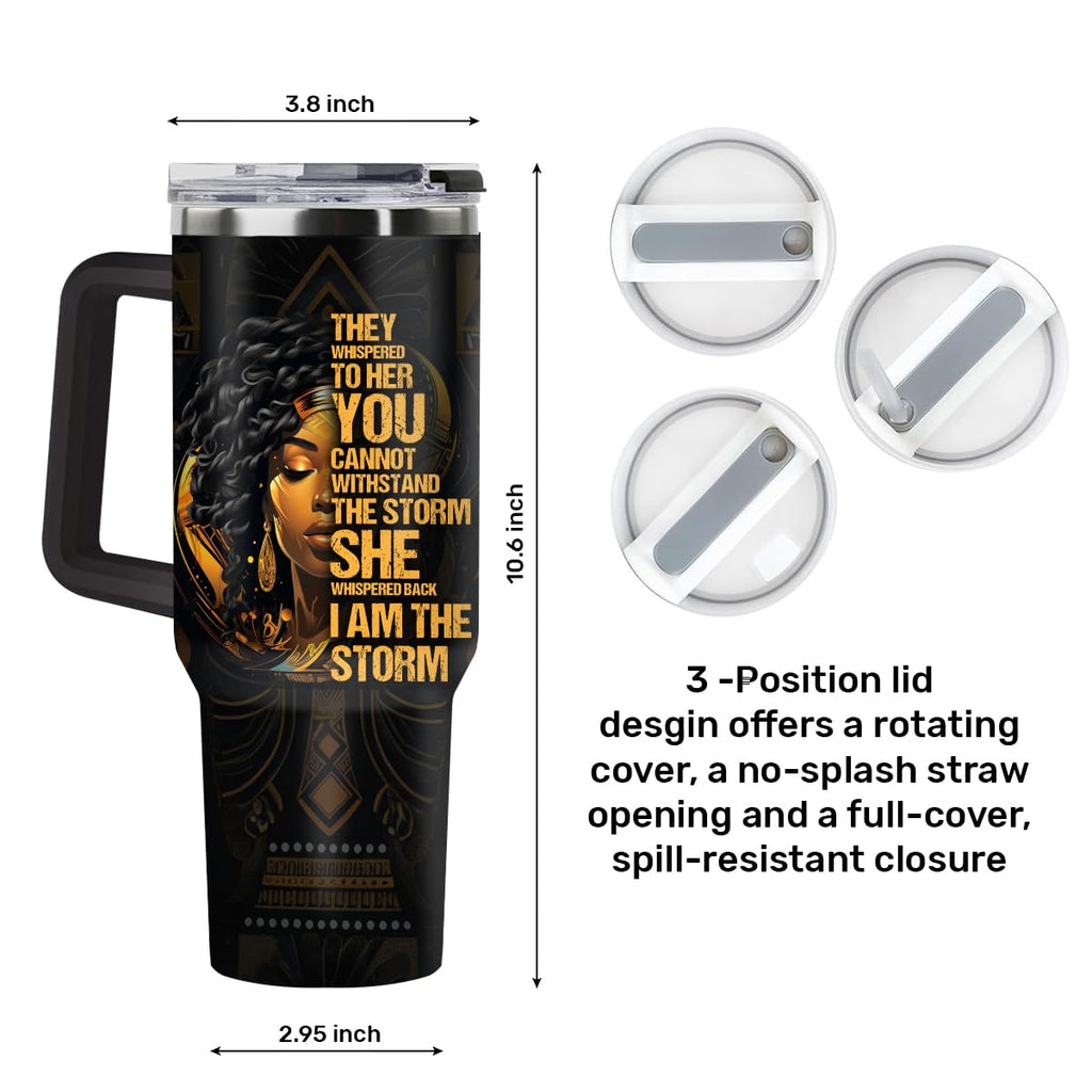 Sistabag - Coffee Tumbler For Black Women - Birthday, Mother's Day, Christmas Gifts For Women, Pride Tumbler For Woman (She Who Kneels Before God, 20 Oz)
