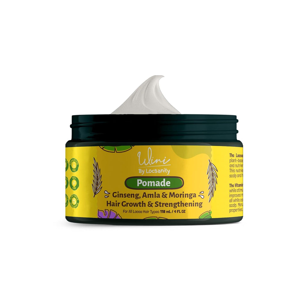 Wini by Locsanity Pomade for Loose Natural Hair - Alma, Moringa, Tamanu, Flax Seed, Ginseng, Baobab, 4 OZ