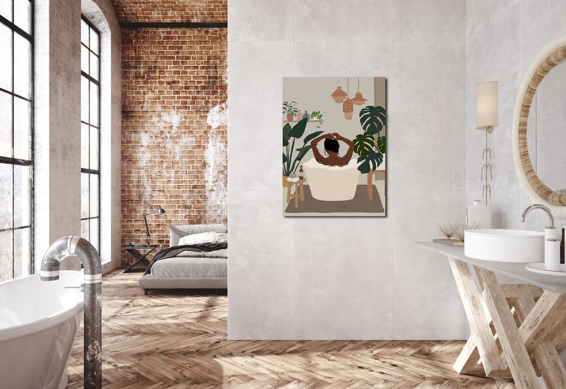 African American Boho Wall Art, Black Women Art Framed, Book Lover Art, Black Girl Canvas Print, African American Canvas Art Wall Decor, Woman Reading Book Art, African American Girl Boho Posters