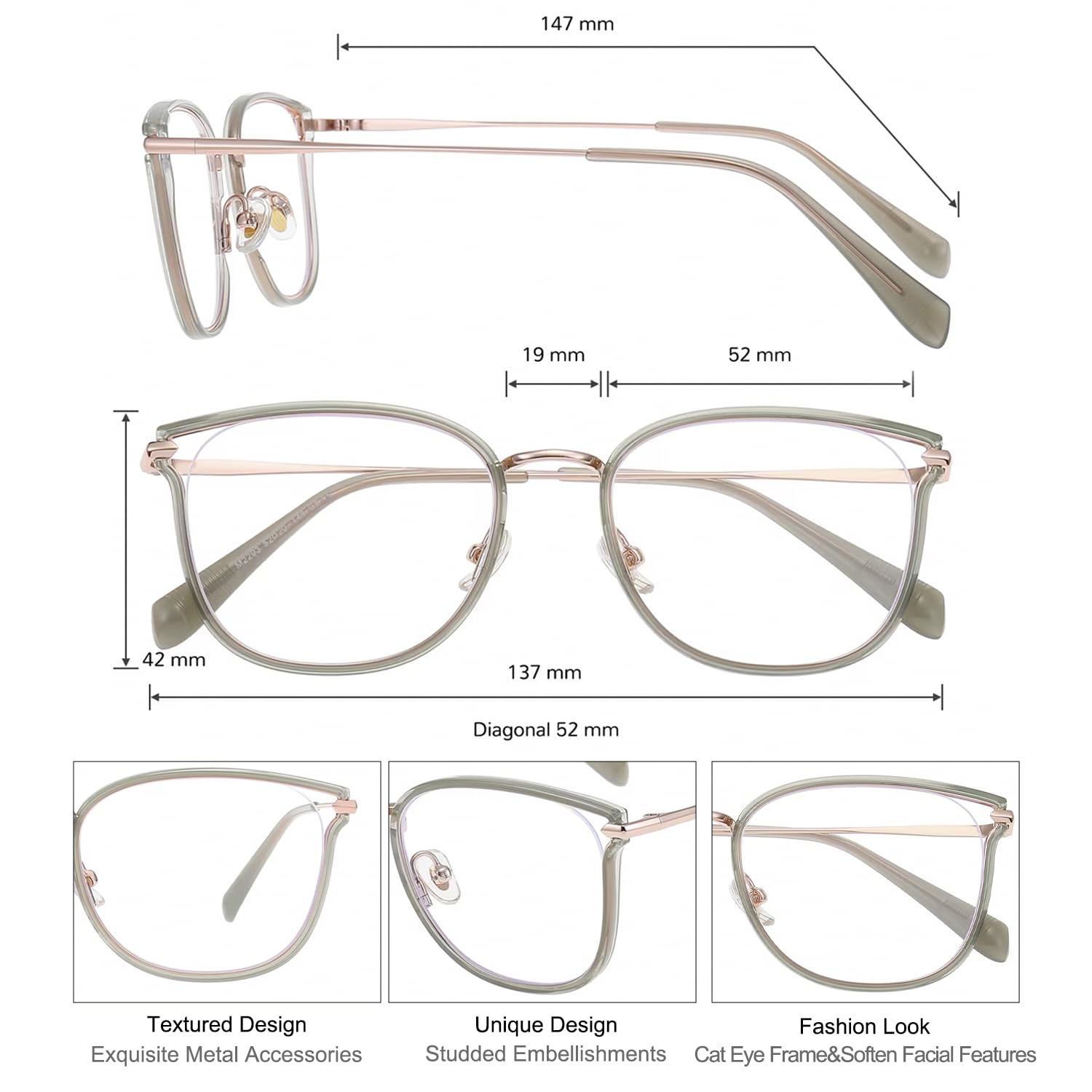 GUDVUE Blue Light Glasses, Computer/Gaming/TV/Phones Glasses for women, Anti Glare/UV400/Eye Strain