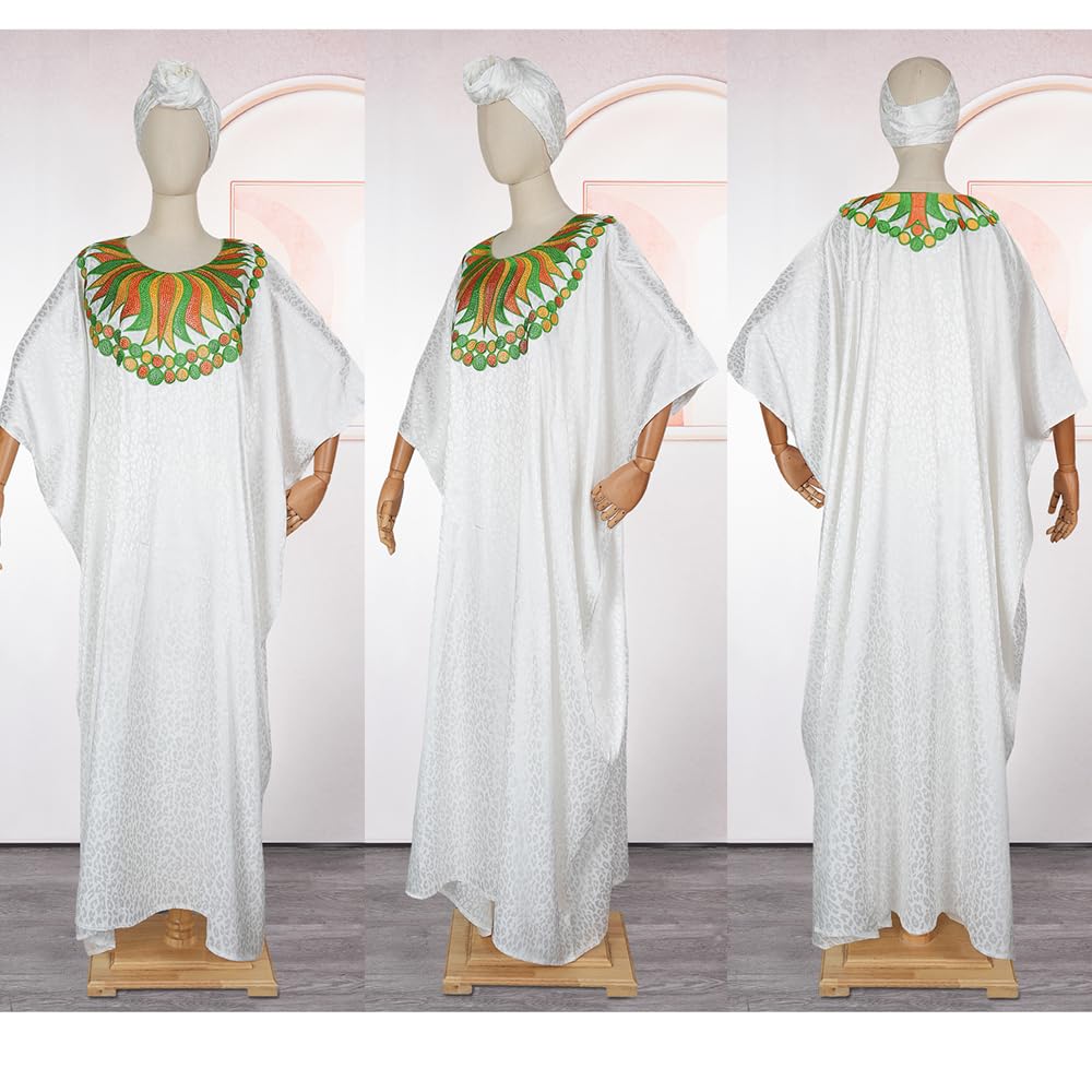 HD African Dresses for Women Fashion Beading Rhinestone Kaftan Maxi Dress