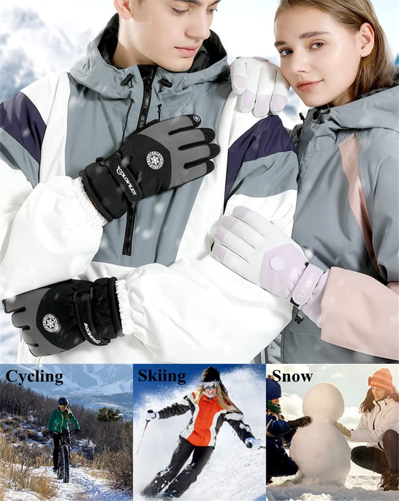 Winter Ski Snow Gloves for Men, Women, Youth | Touchscreen & Waterproof Cold Weather Hand Warming Gloves Winter Work Gloves