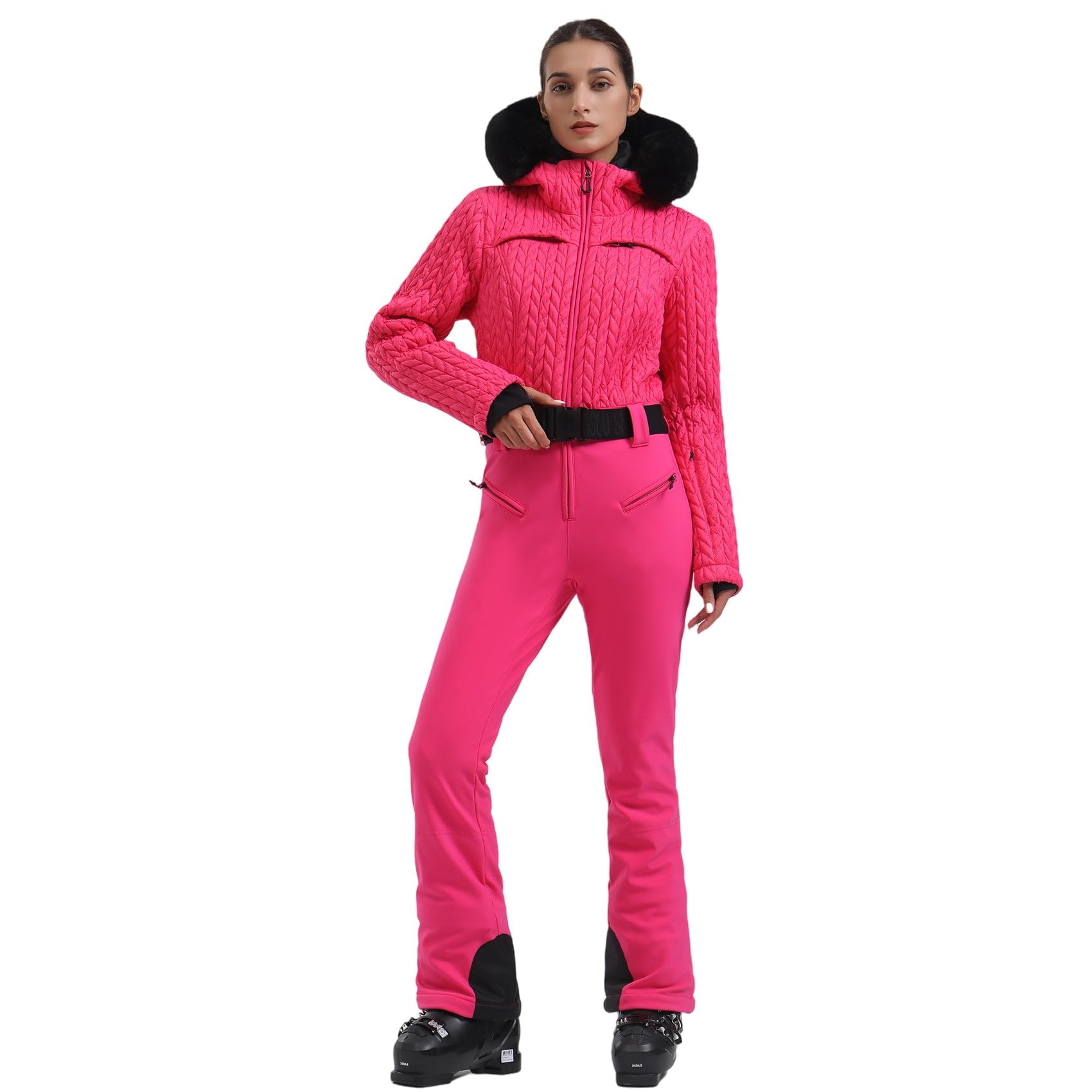 GSOU SNOW Ski Suit Women Snowsuit Slim One Piece Jumpsuit Snow Jackets Waterproof Winter Windproof Outdoor Sports Warm