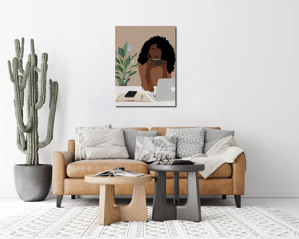 African American Boho Wall Art, Black Women Art Framed, Book Lover Art, Black Girl Canvas Print, African American Canvas Art Wall Decor, Woman Reading Book Art, African American Girl Boho Posters